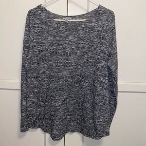 Croft & Barrow XL Gray Wide Collar Shirt Blouse